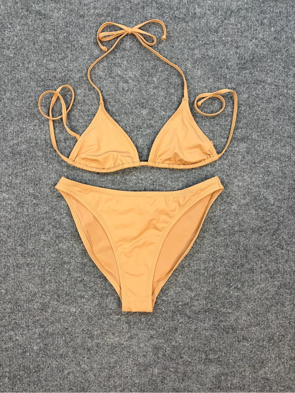 SKIMS Swim Triangle Bikini Set Nude Beige Small Minimal Beachcore Resortwear